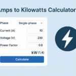 Amps to Kilowatts Calculator