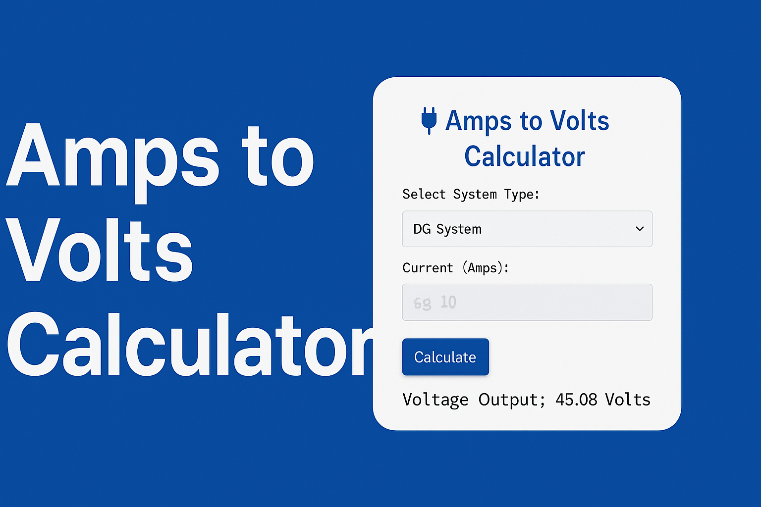 Amps to Volts Calculator